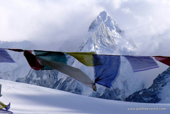 Yak Horn peak overseeing Nangpa La Pass